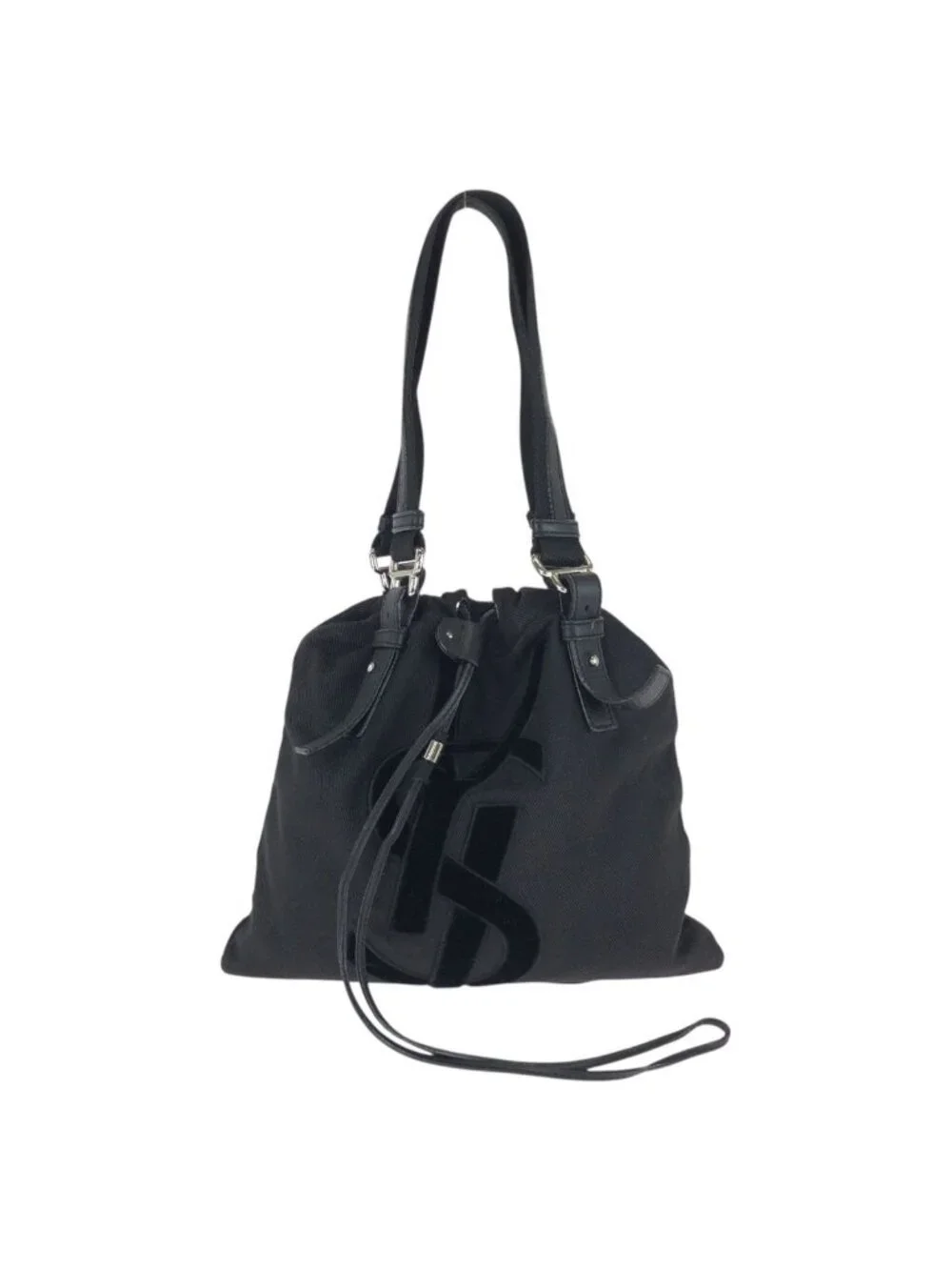 Saint Laurent Rive Gauche Vintage Kahala YSL Black Canvas Tote
